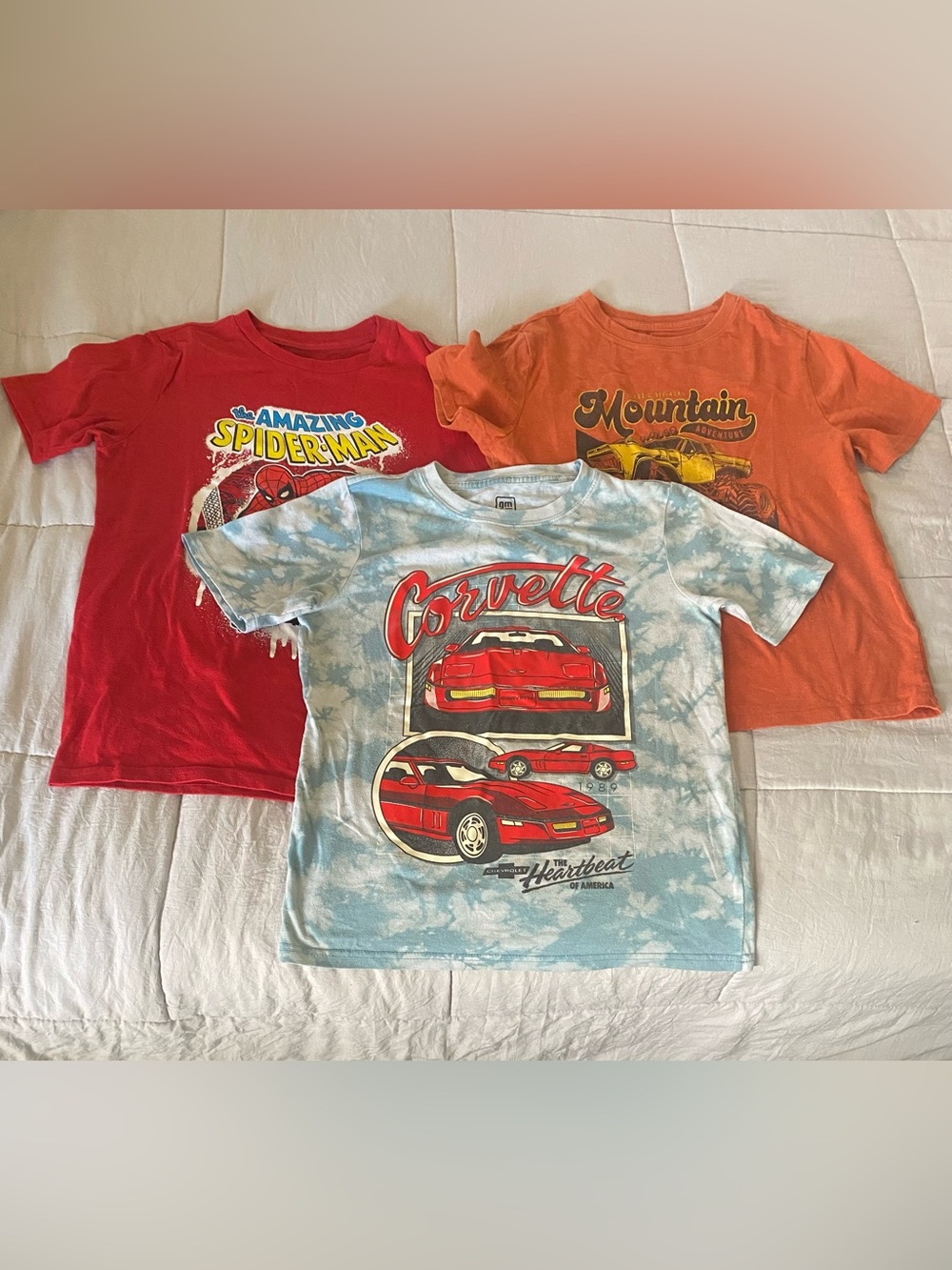 3 Kids Tie-Dye T-Shirt - Blue,red,orange